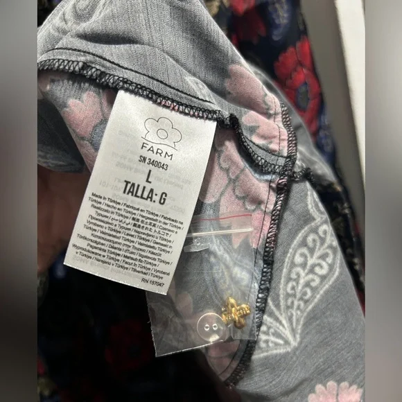 Farm Rio Black Valentina Wrap Viscose Mini Dress. L. NWT - Picture 10 of 13